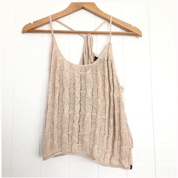 Volcom Tops - Volcom | Crochet Tie Tank Tan